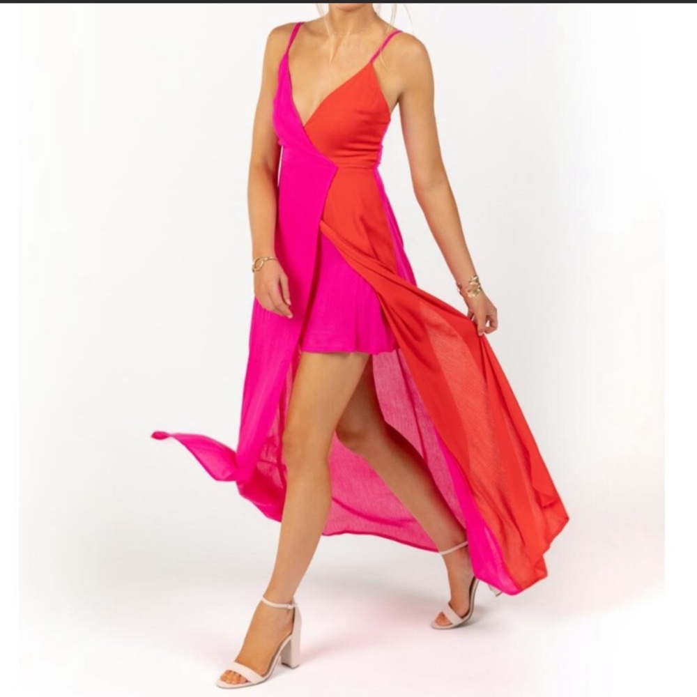 Pink and Red Dress